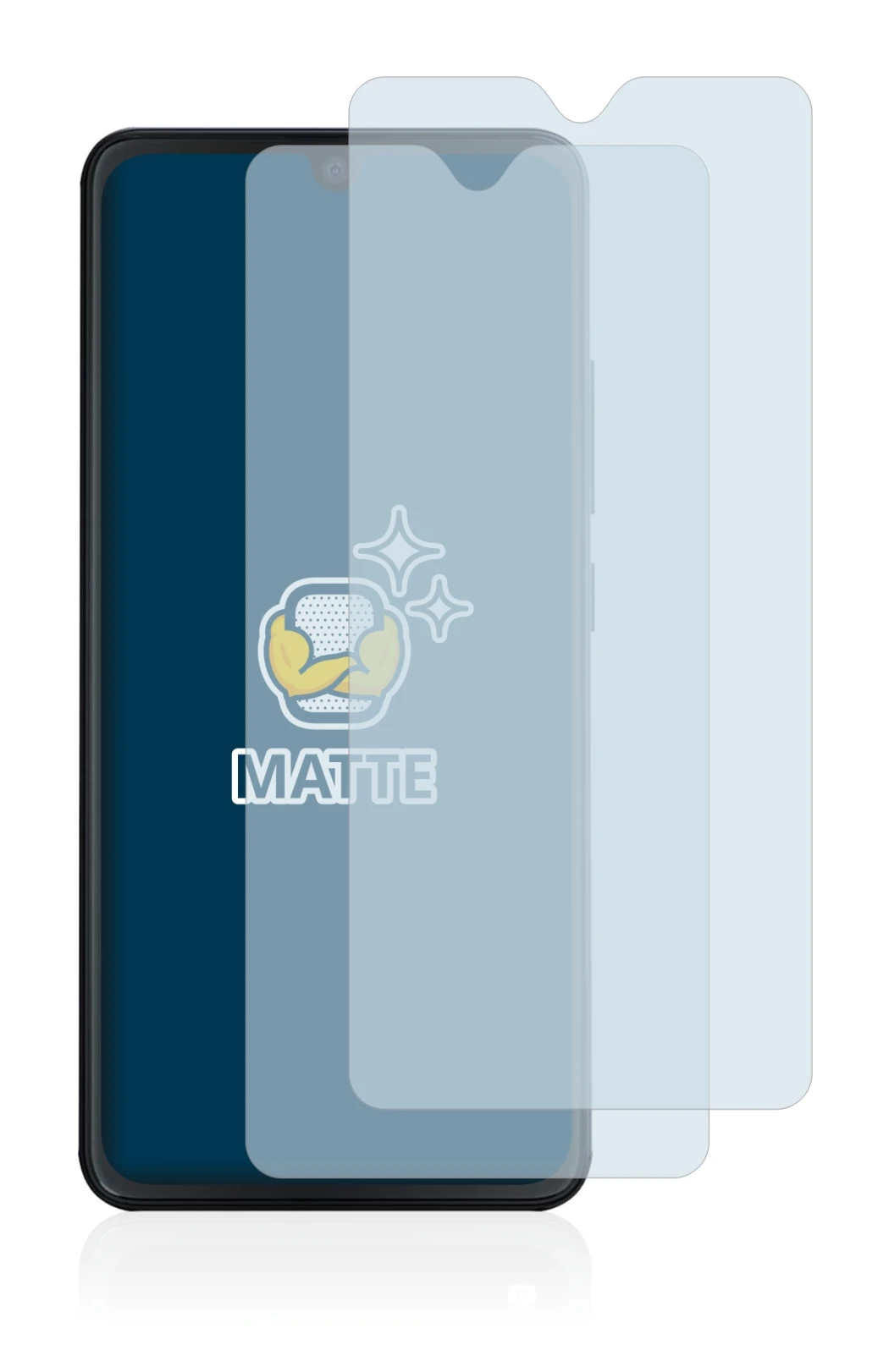 Image of the device Cubot Note 7 with a wide variety of screen protectors.