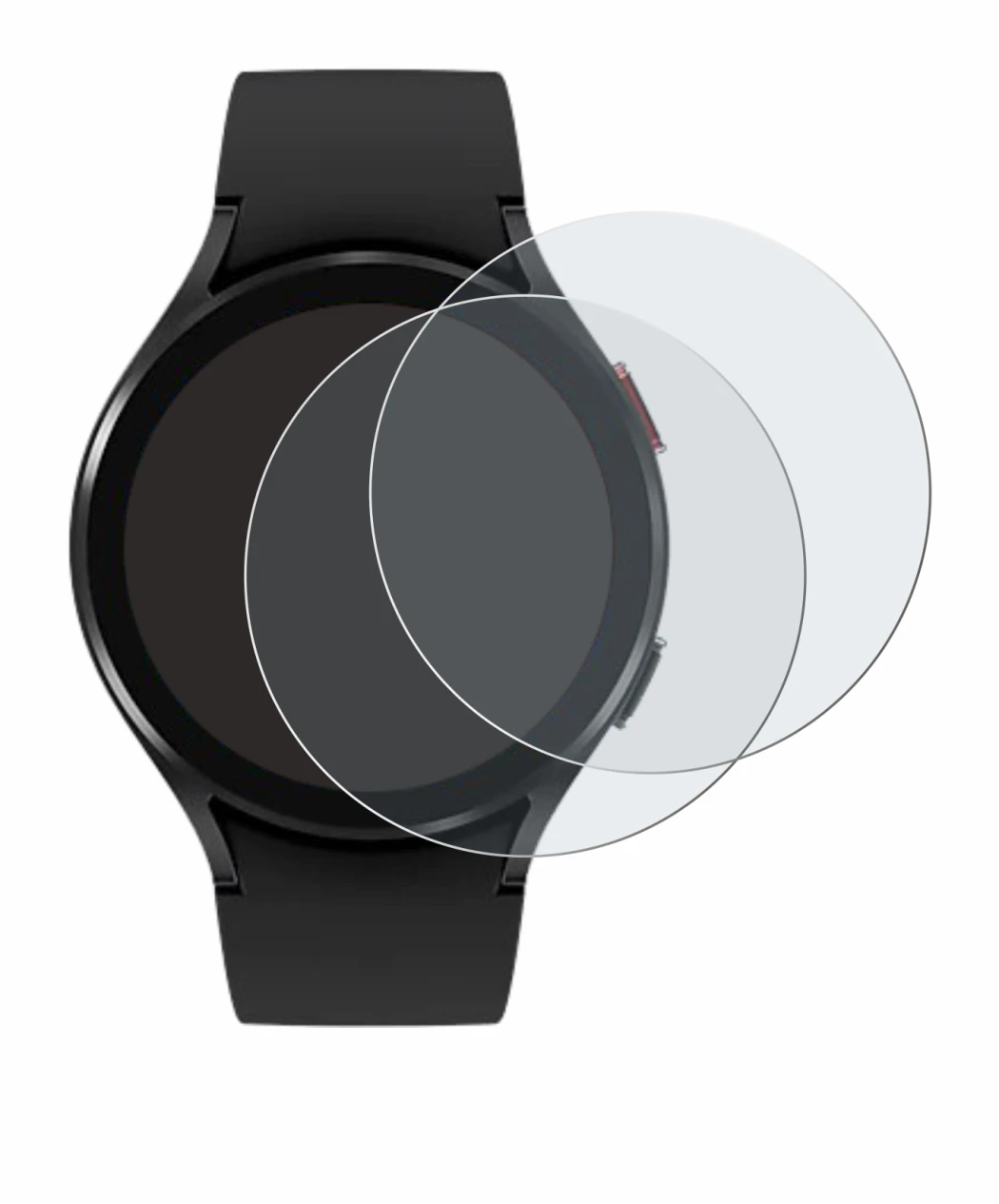 Image of the device Samsung Galaxy Watch 4 (44mm) with a wide variety of screen protectors.