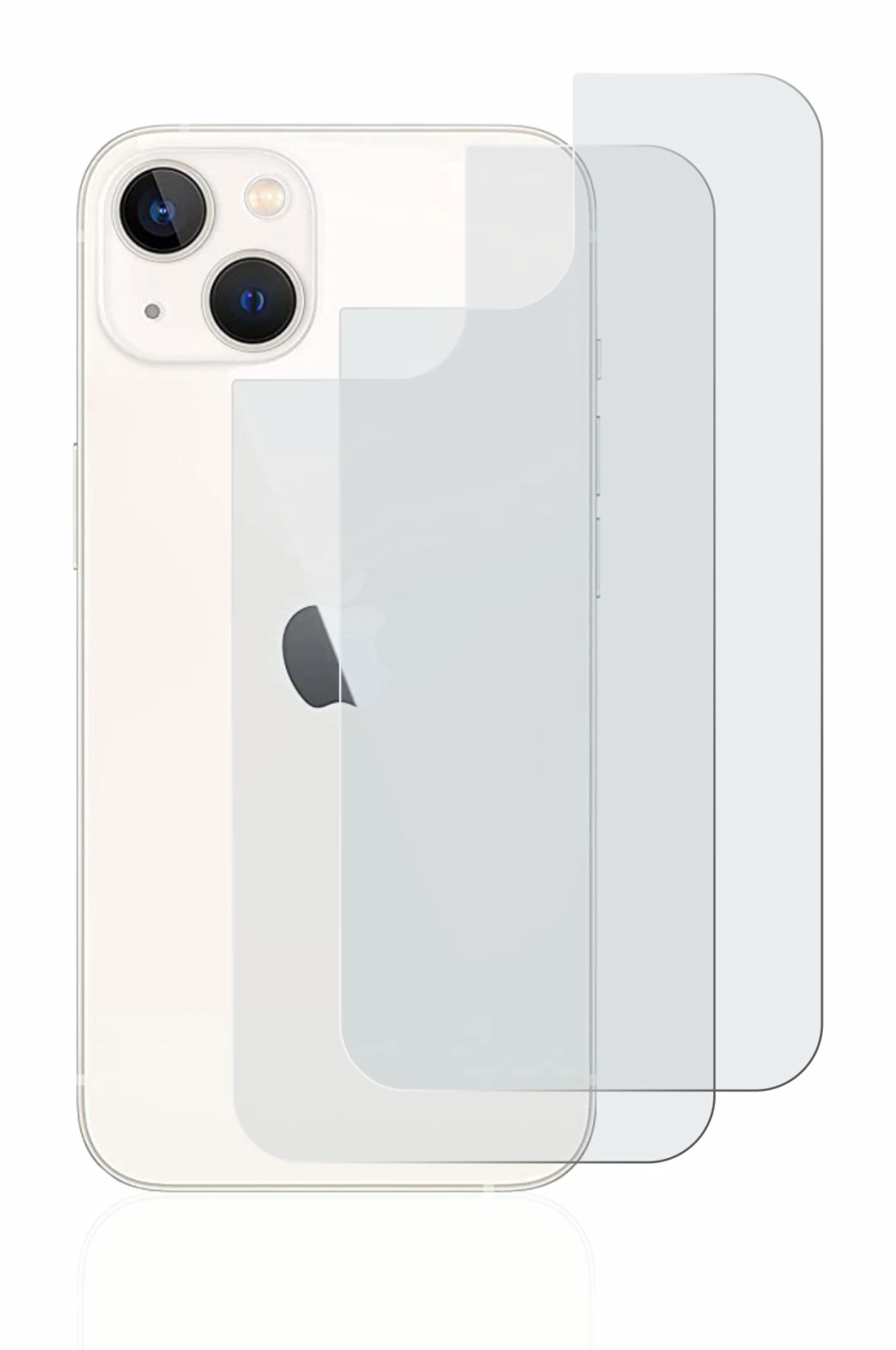 Image of the device Apple iPhone 13 (Back) with a wide variety of screen protectors.