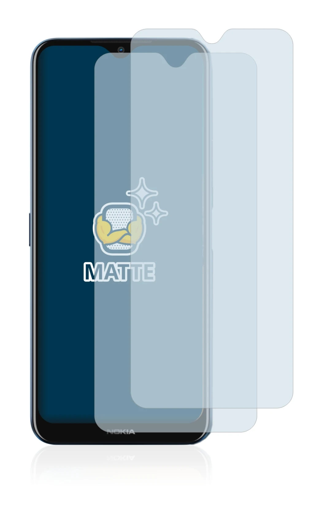 Image of the device Nokia G50 with a wide variety of screen protectors.