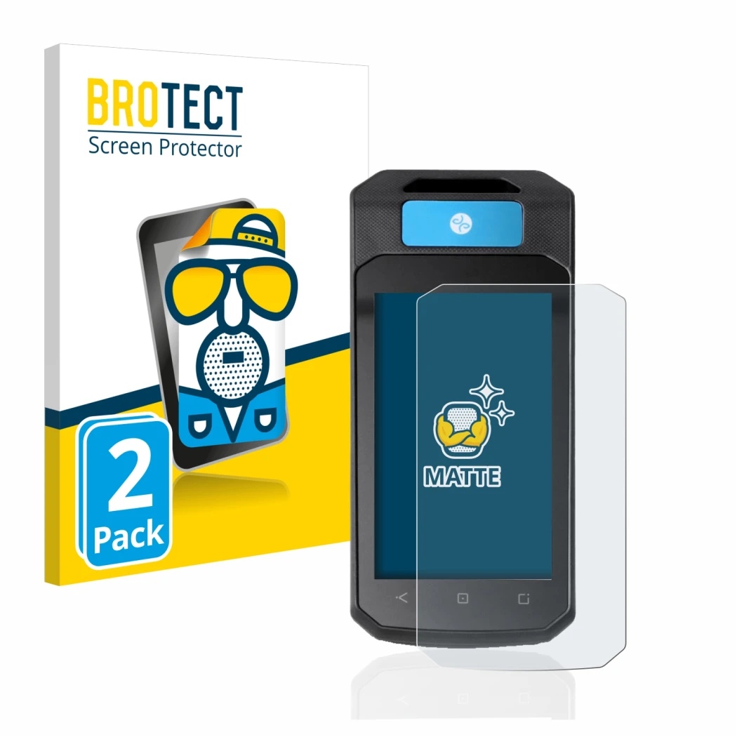 Front side of a product packaging with the brand logo BROTECT. Next to it is the device Accu-Chek Insight mit DBLG1 shown with