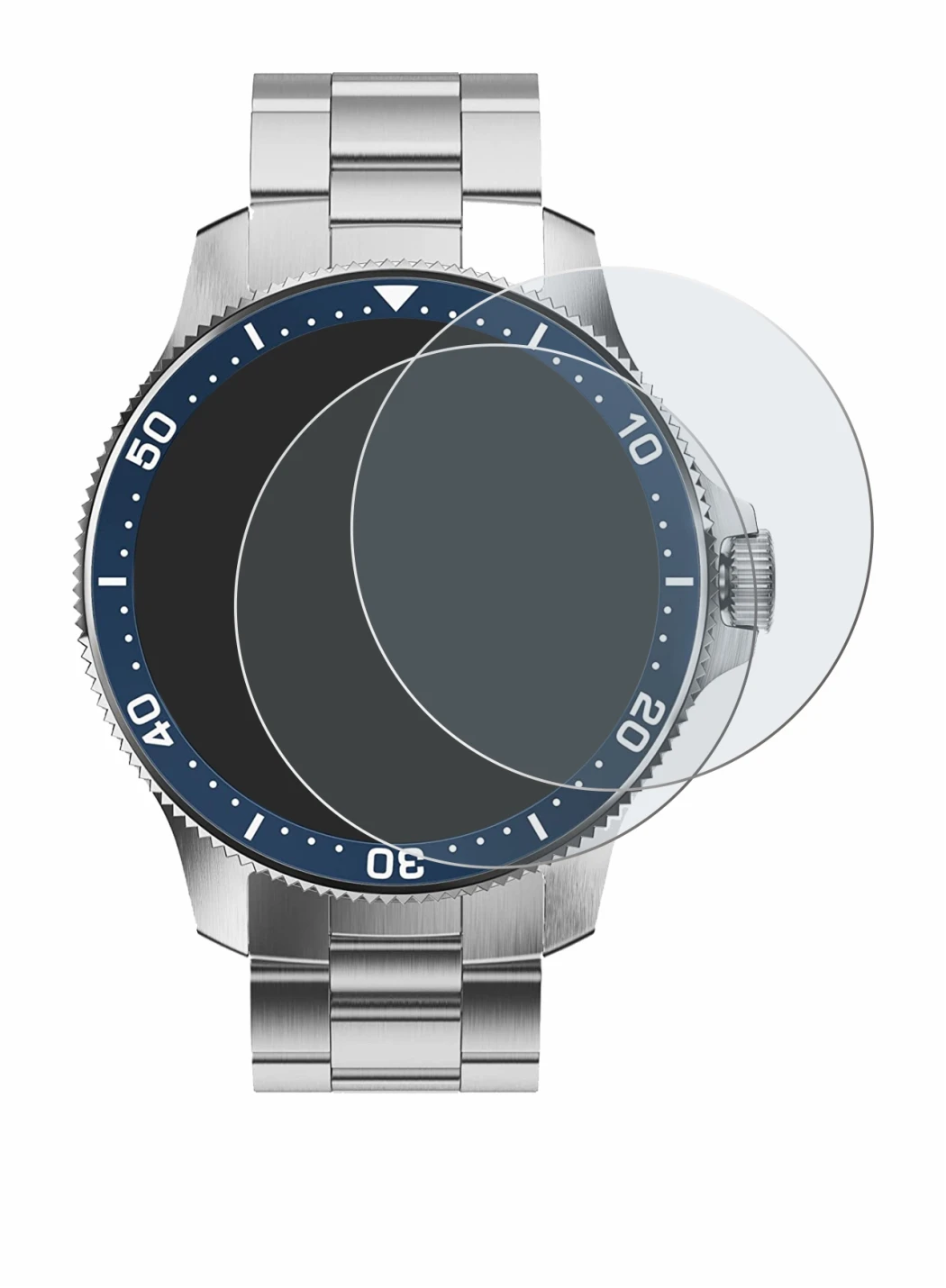 Image of the device Withings ScanWatch Horizon (43 mm) with a wide variety of screen protectors.