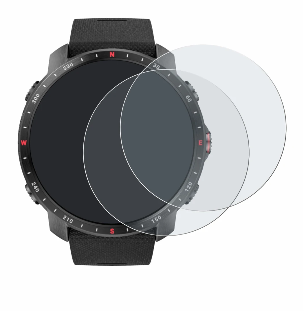 Image of the device Polar Grit X Pro with a wide variety of screen protectors.