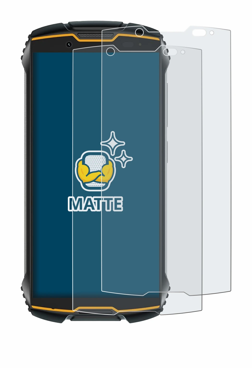 Image of the device Cubot King Kong Mini 2 with a wide variety of screen protectors.