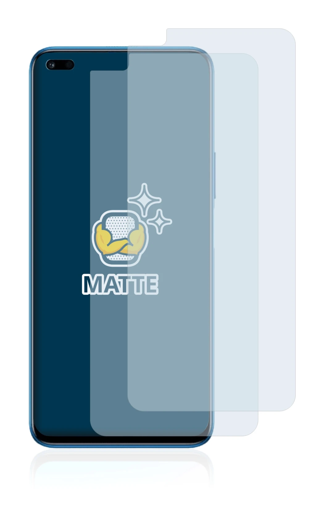 Image of the device Honor 50 Lite with a wide variety of screen protectors.
