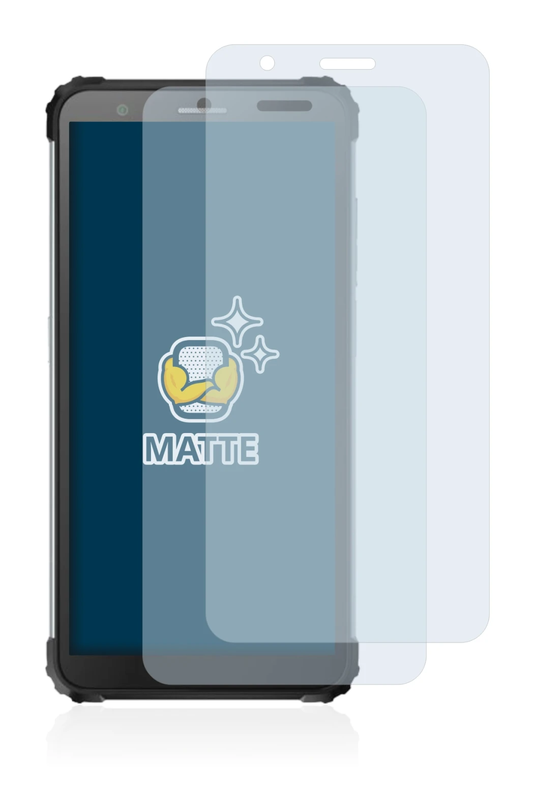 Image of the device Blackview BV6600 Pro with a wide variety of screen protectors.