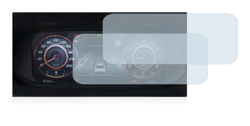Image of the device Hyundai i20N 2021 Cockpit with a wide variety of screen protectors.