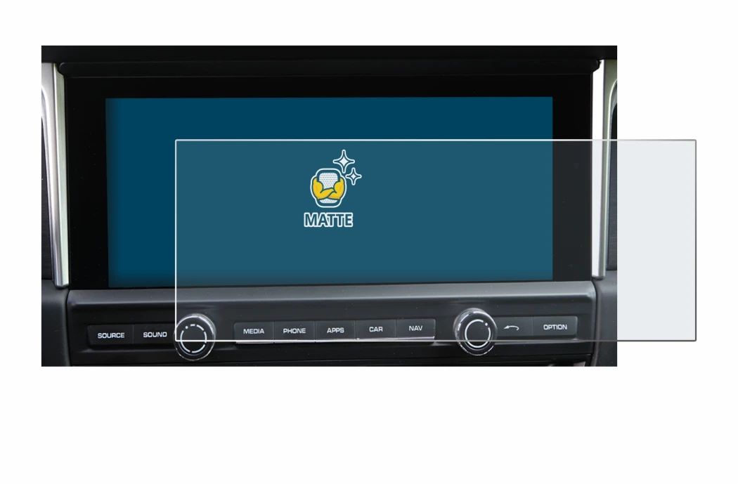 Image of the device Porsche Macan 2019 PCM 5.0 with a wide variety of screen protectors.