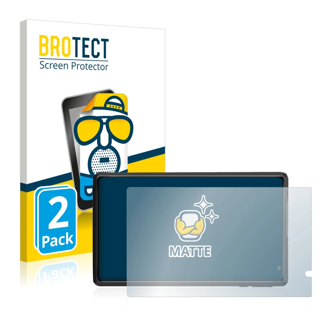 Front side of a product packaging with the brand logo BROTECT. Next to it is the device Pritom L8 shown with the corresponding