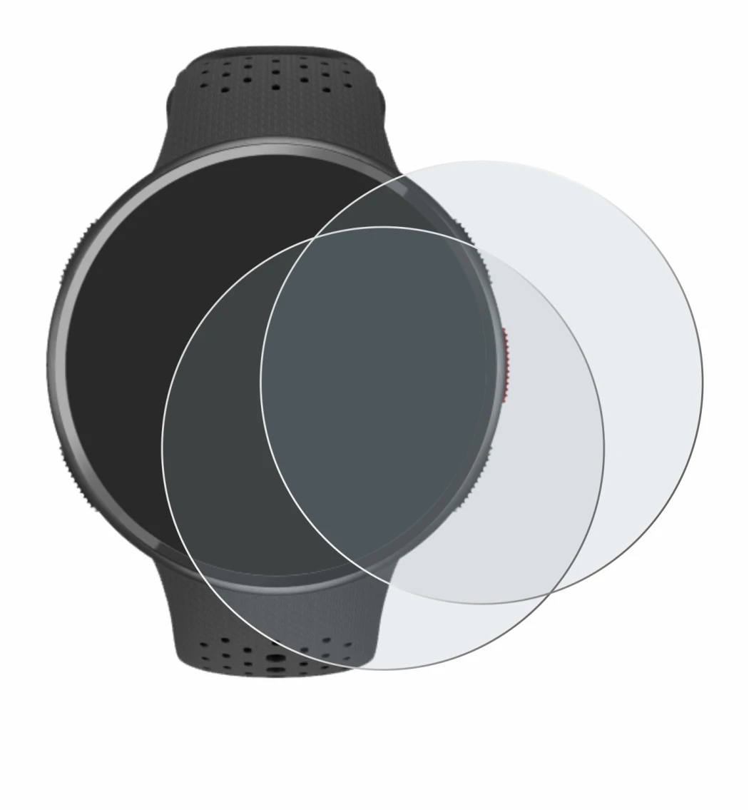 Image of the device Polar Pacer Pro with a wide variety of screen protectors.