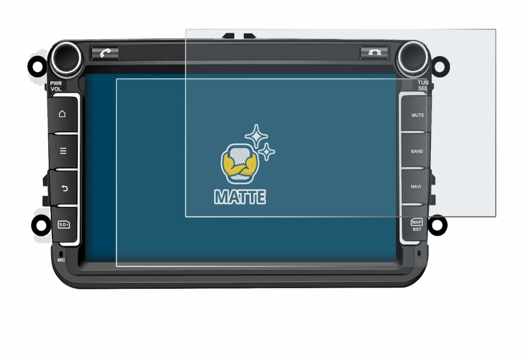 Image of the device M.I.C. AV8V7-Lite with a wide variety of screen protectors.