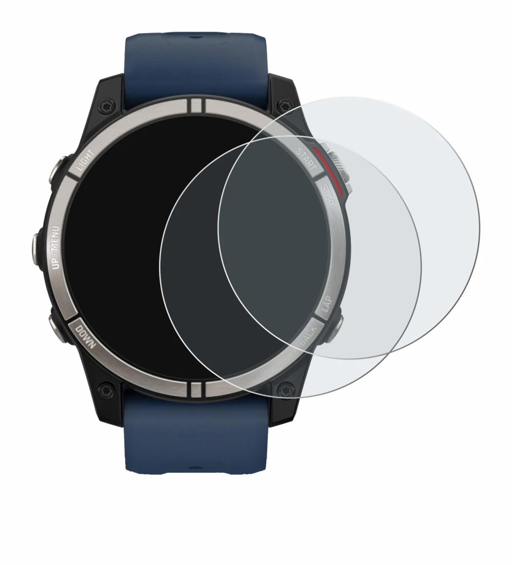 Image of the device Garmin quatix 7 with a wide variety of screen protectors.