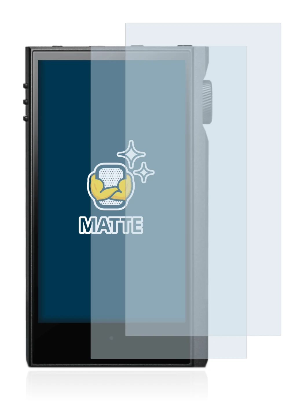 Image of the device Astell&Kern Kann Max with a wide variety of screen protectors.