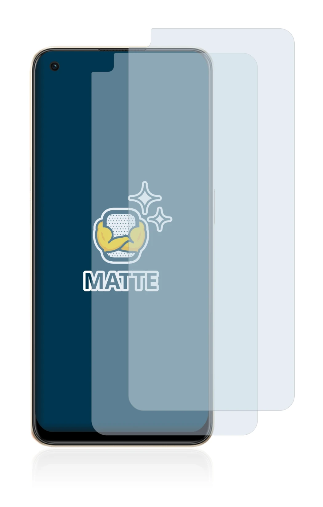 Image of the device Oppo Reno 8 with a wide variety of screen protectors.