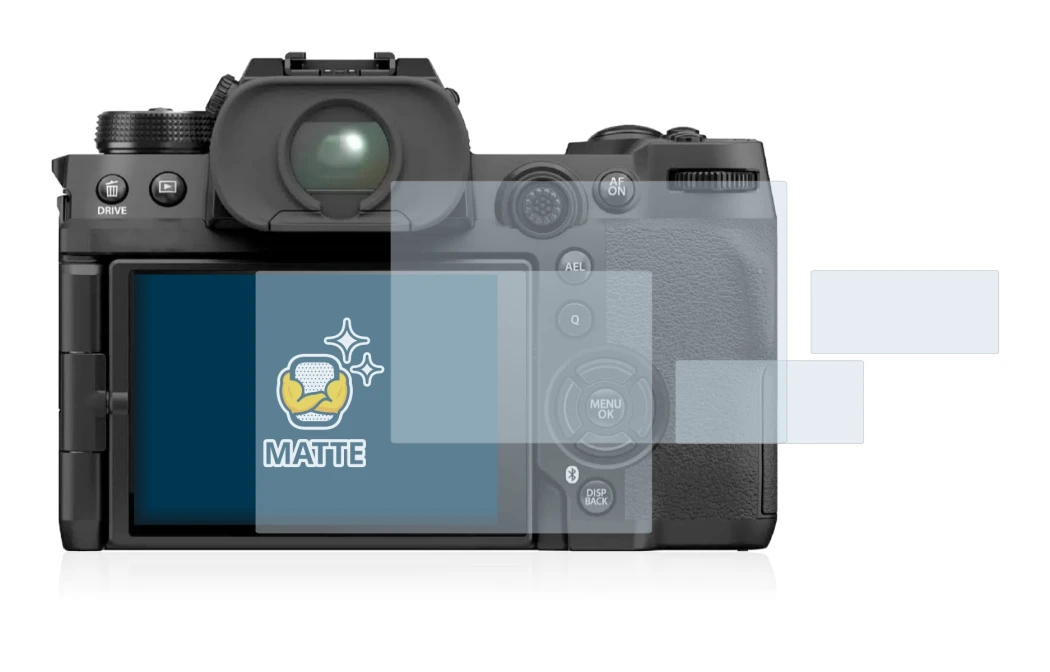 Image of the device Fujifilm X-H2S with a wide variety of screen protectors.