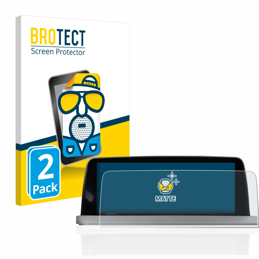 Front side of a product packaging with the brand logo BROTECT. Next to it is the device BMW X3 G01 2017-2021 Infotainment Syst