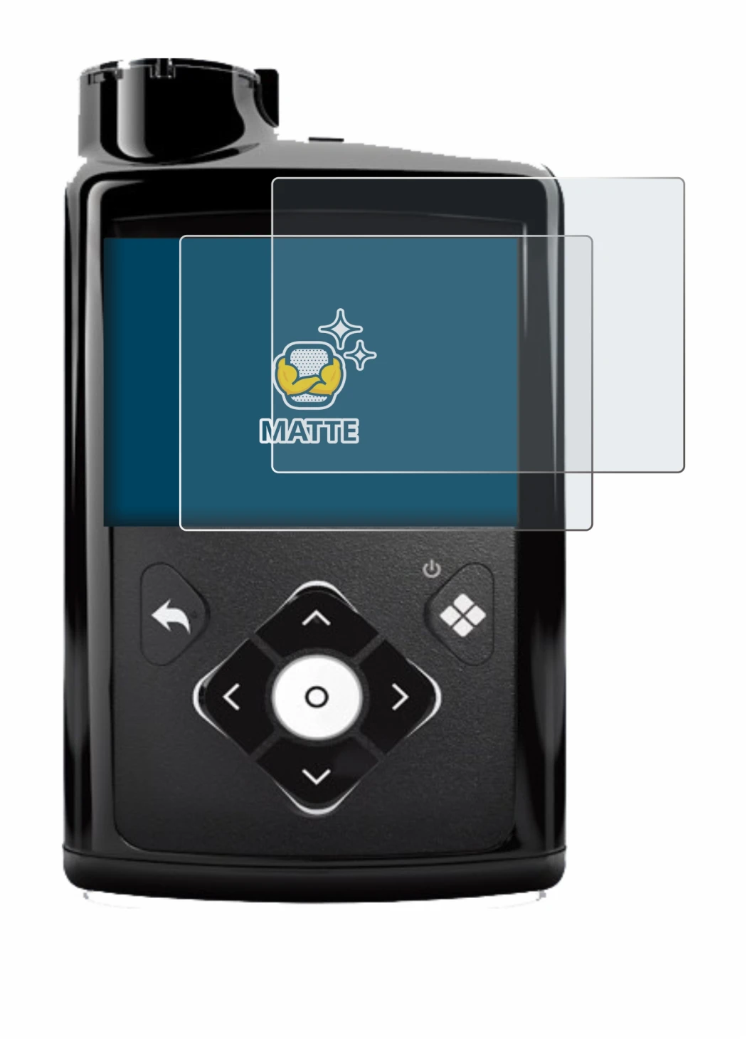 Image of the device Medtronic Minimed 780G with a wide variety of screen protectors.