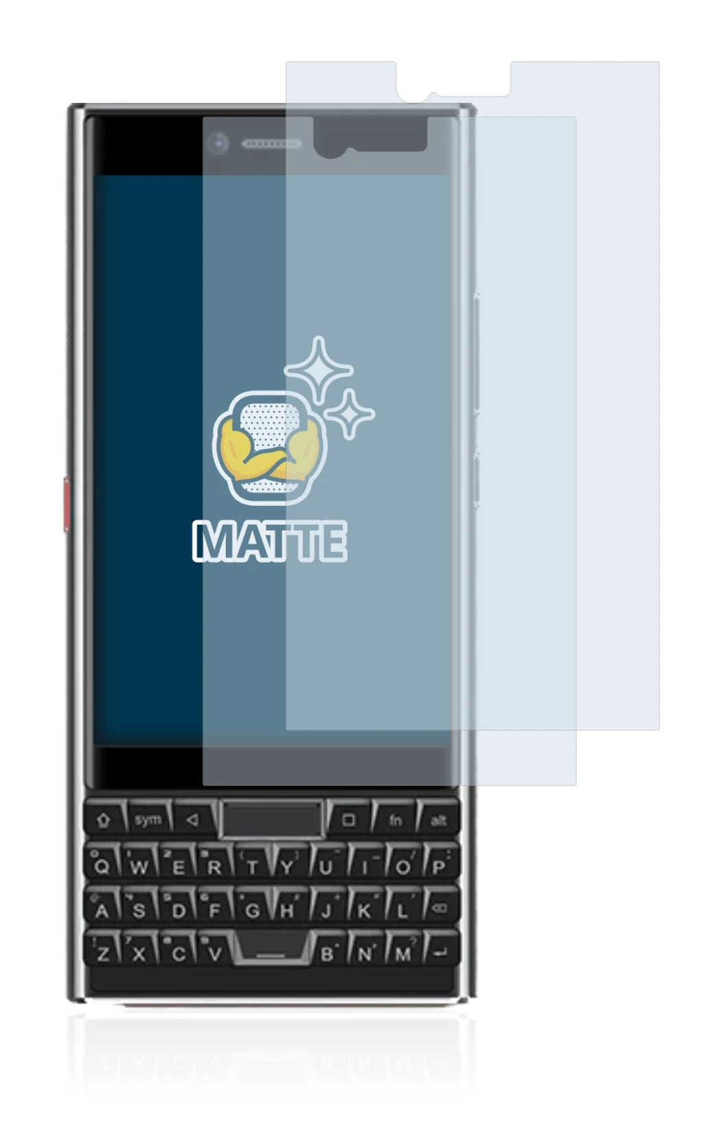 Image of the device Unihertz Titan Slim with a wide variety of screen protectors.