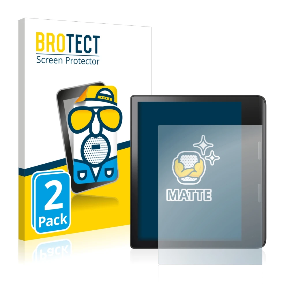 Front side of a product packaging with the brand logo BROTECT. Next to it is the device Tolino Epos 3 shown with the correspon