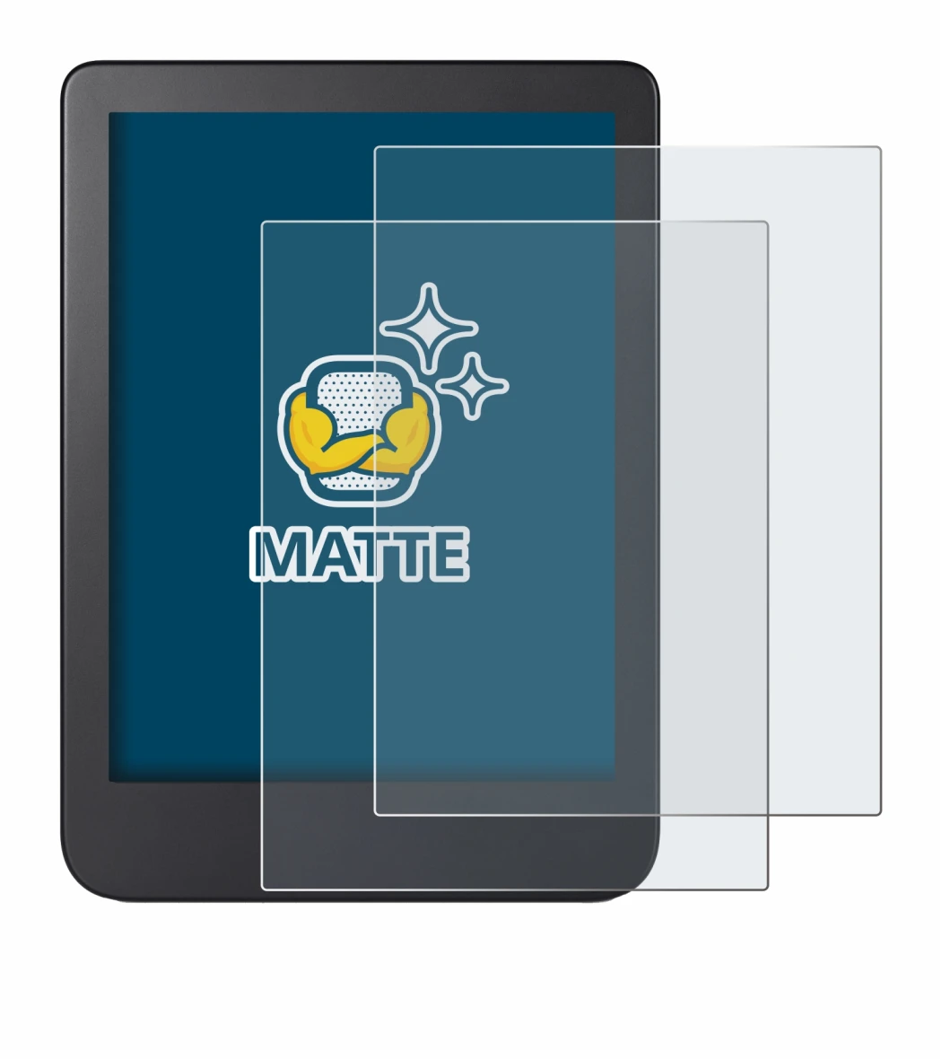 Image of the device Kobo Clara 2E with a wide variety of screen protectors.