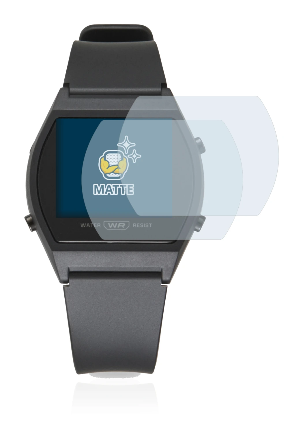 Image of the device Casio LW-204-1BEF with a wide variety of screen protectors.