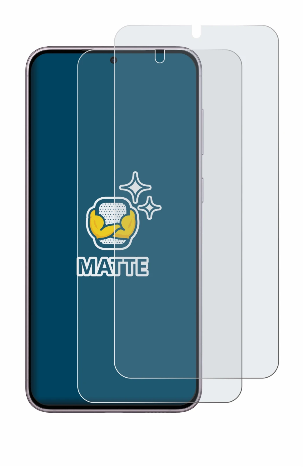 Image of the device Samsung Galaxy S23 Plus with a wide variety of screen protectors.