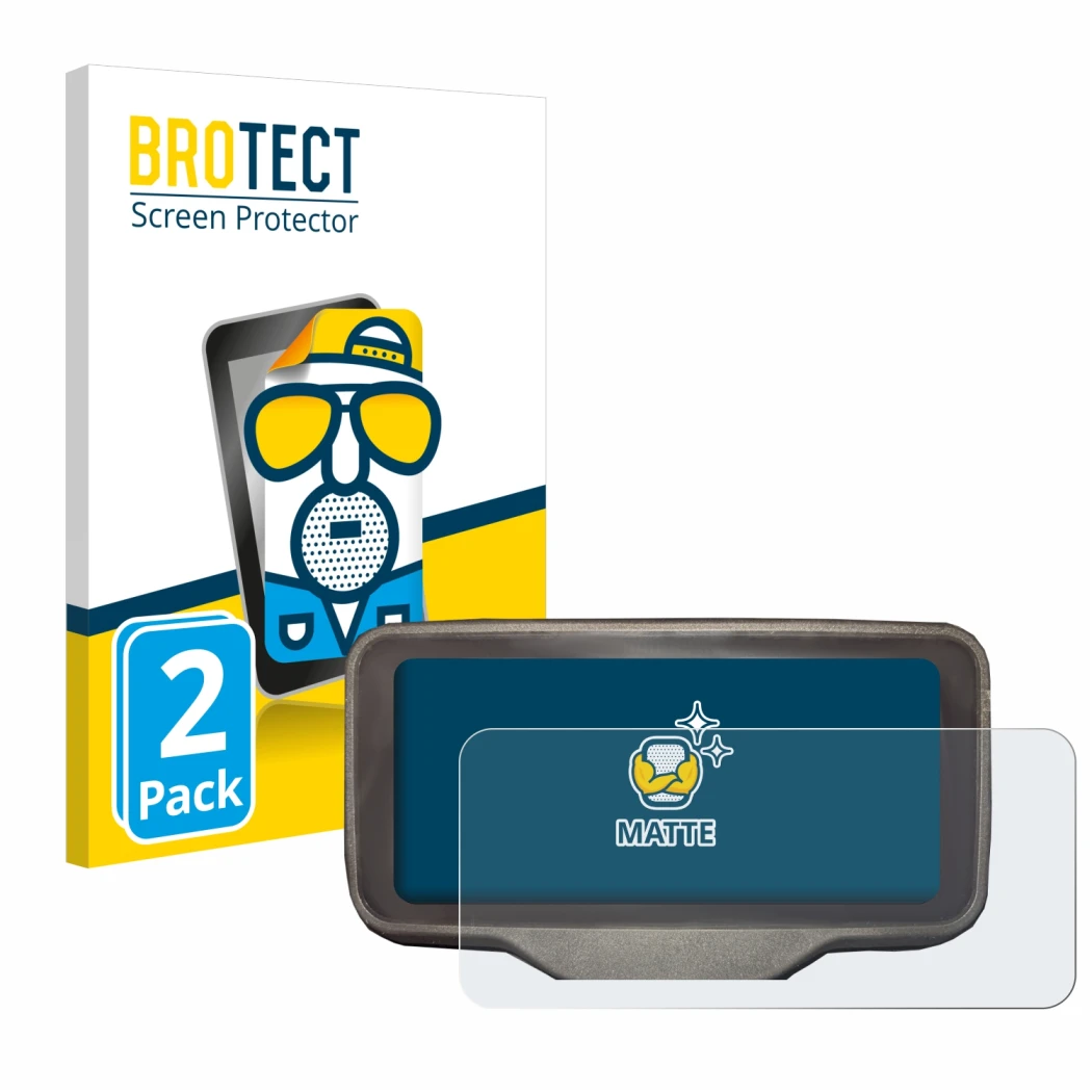 Front side of a product packaging with the brand logo BROTECT. Next to it is the device Horwin SK3 shown with the correspondin