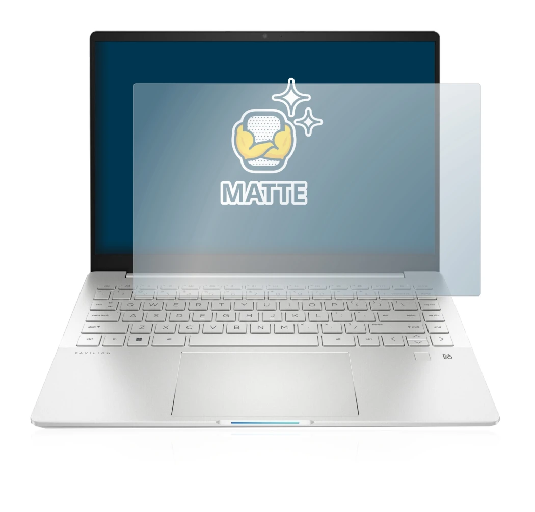 Image of the device HP Pavilion Plus 14-eh with a wide variety of screen protectors.