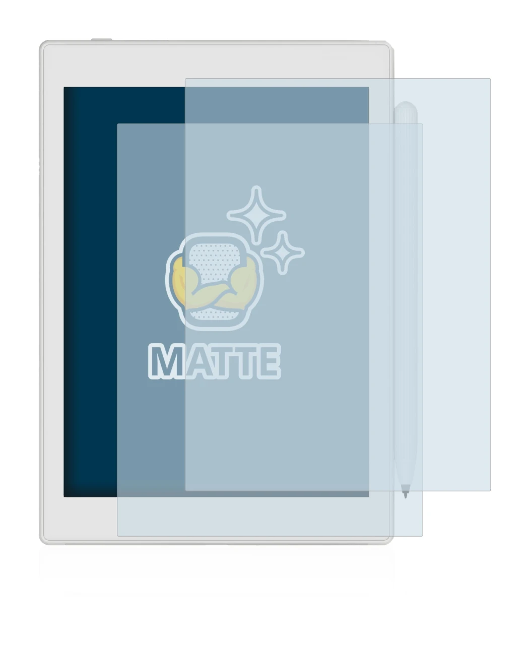 Image of the device Boox Nova Air 2 with a wide variety of screen protectors.