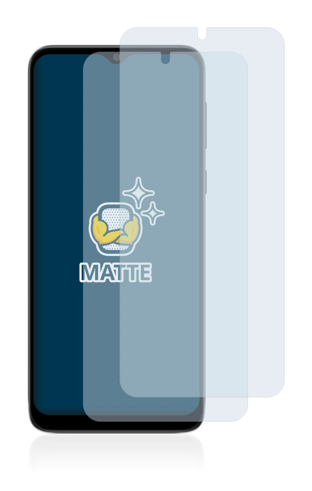 Image of the device Motorola Moto E13 with a wide variety of screen protectors.