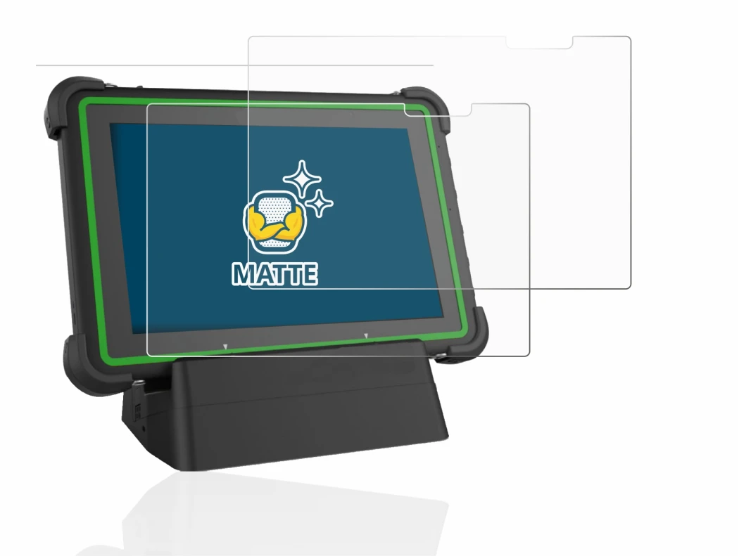 Image of the device Hella Gutmann Mega Macs X (tablet) with a wide variety of screen protectors.