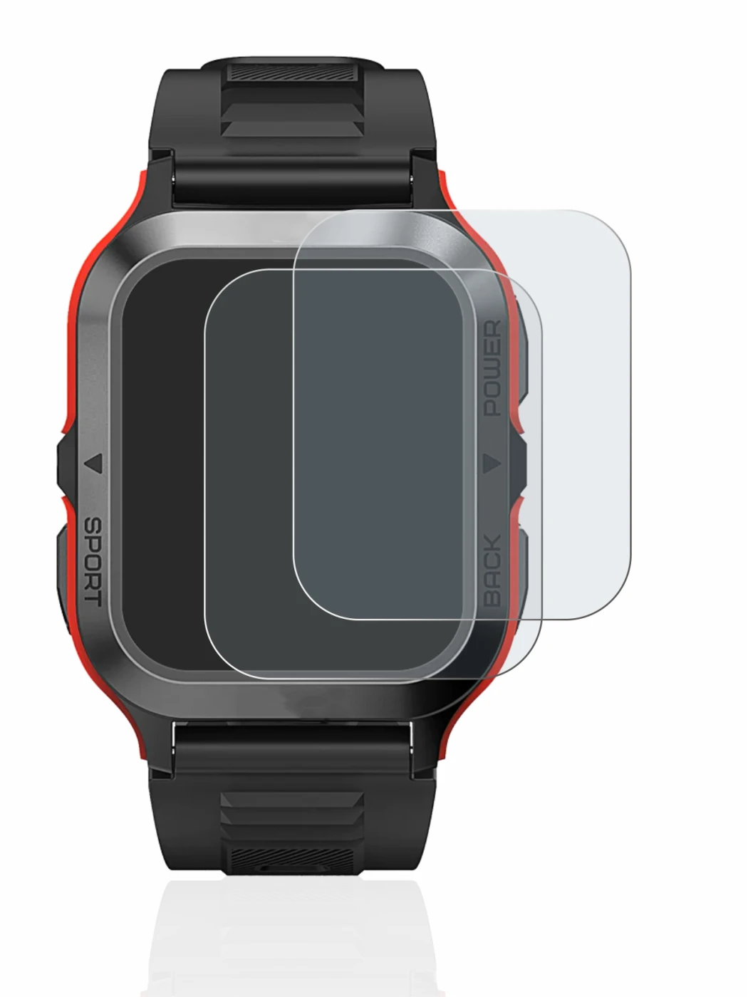 Image of the device Kospet Tank M2 with a wide variety of screen protectors.