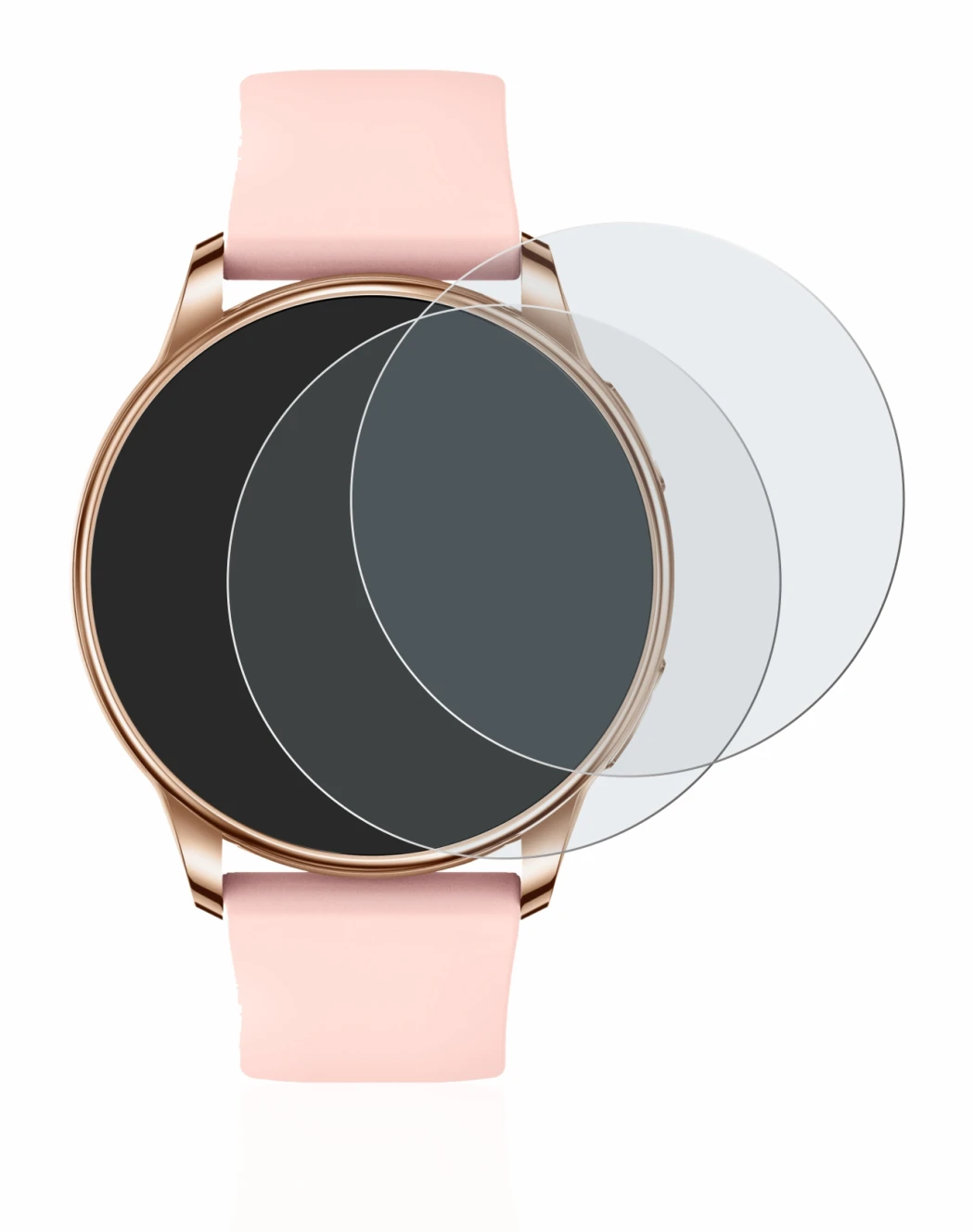 Image of the device Levowatch F2 with a wide variety of screen protectors.