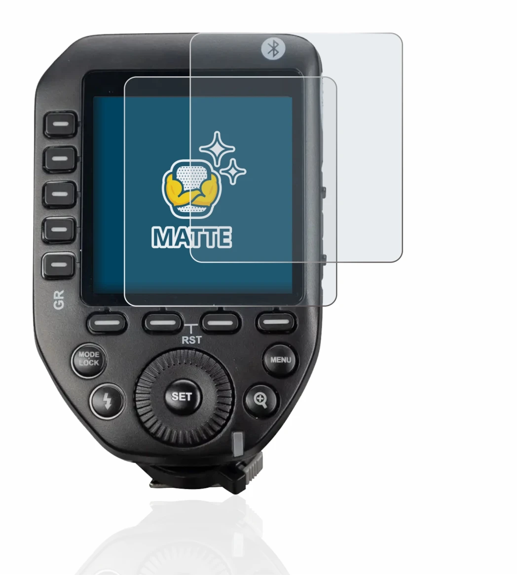 Image of the device Godox XPro II with a wide variety of screen protectors.