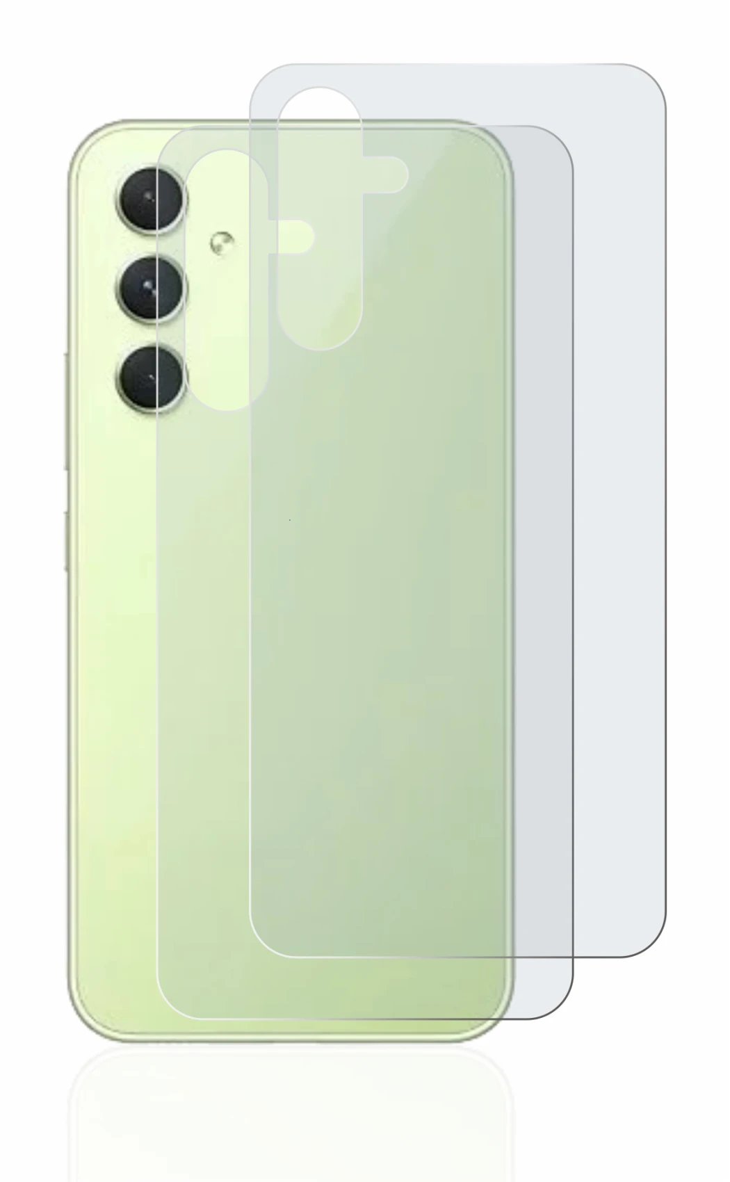 Image of the device Samsung Galaxy A54 5G (Back) with a wide variety of screen protectors.