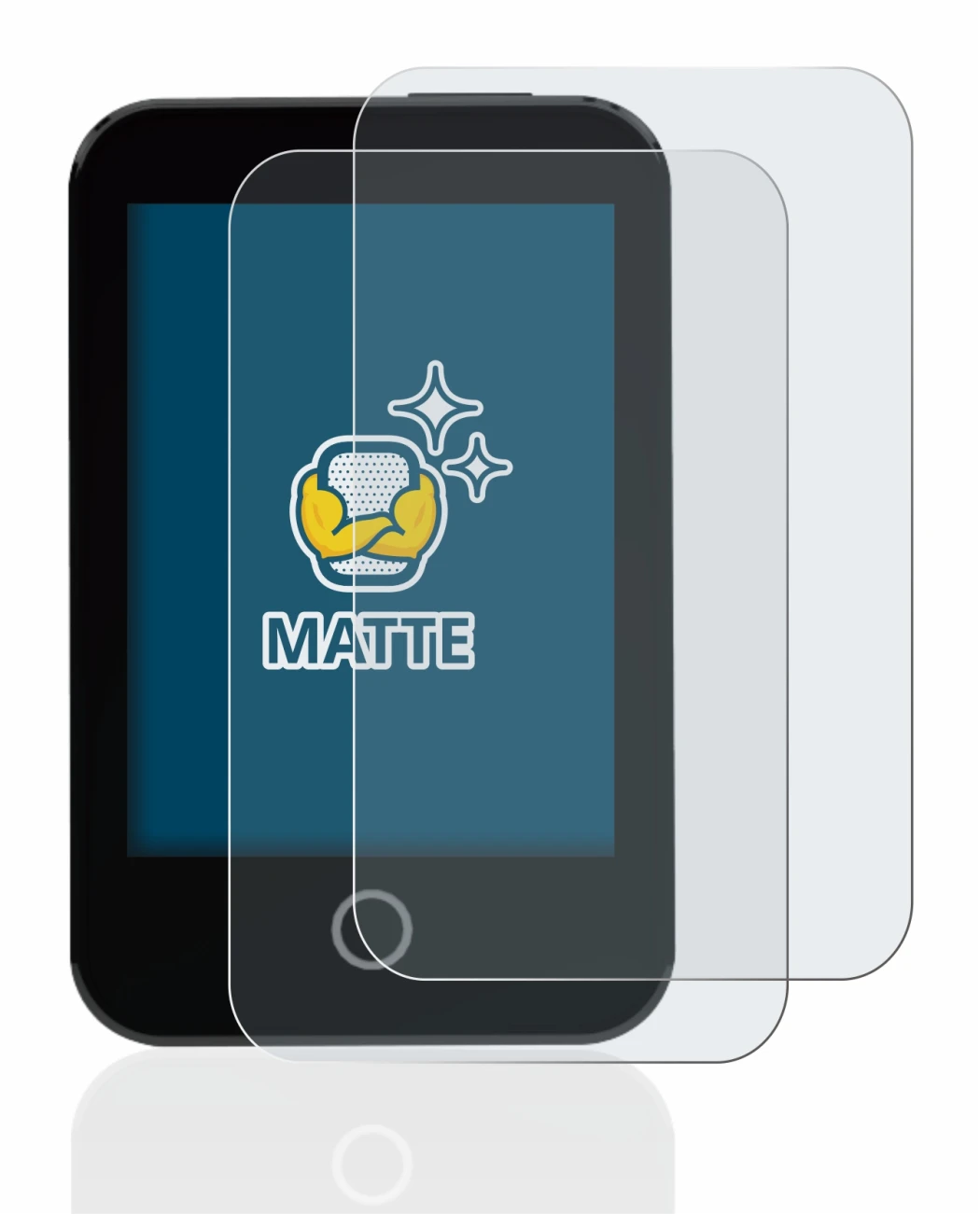 Image of the device Medtrum Touchcare nano CGM with a wide variety of screen protectors.