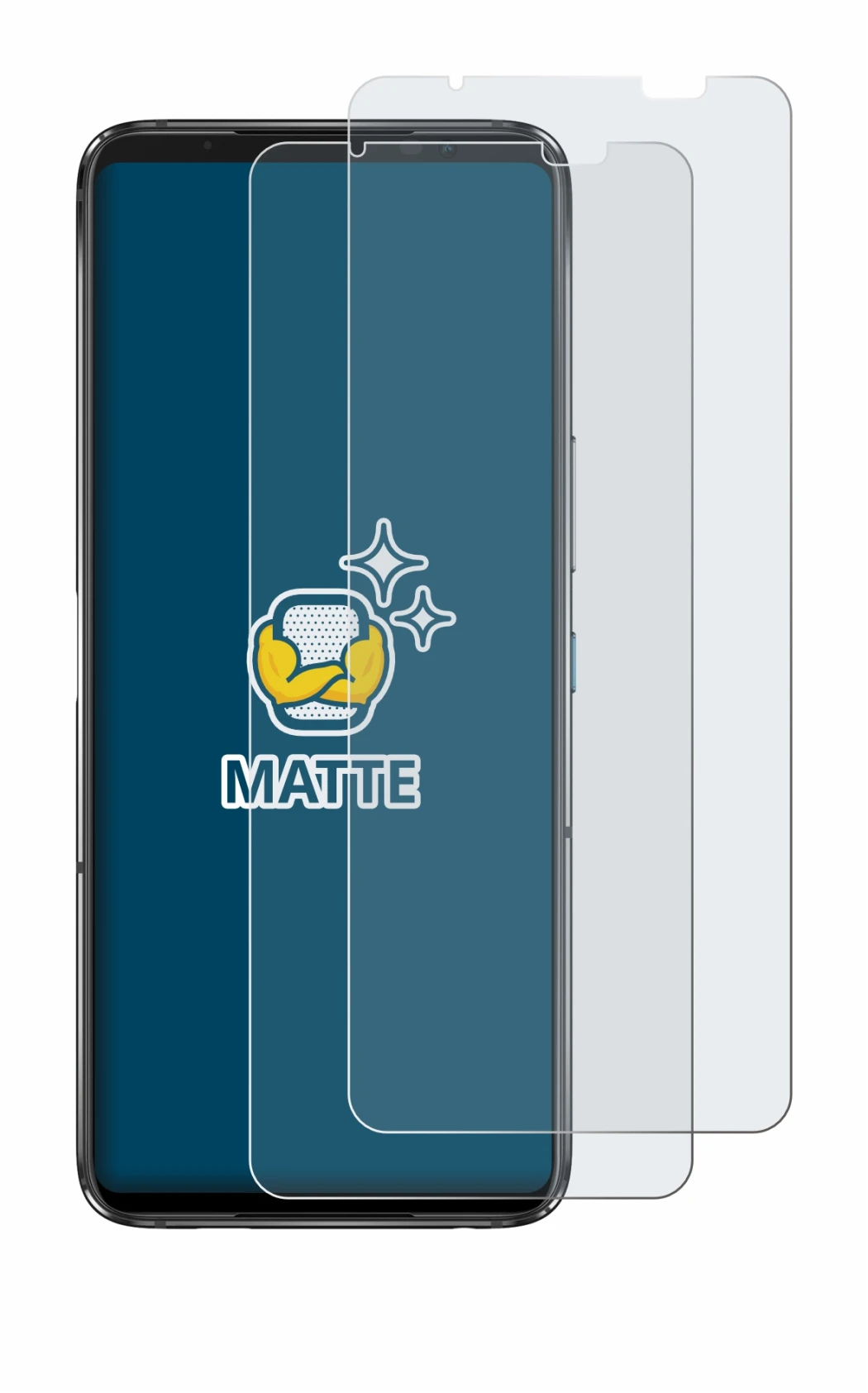 Image of the device ASUS ROG Phone 7 Ultimate with a wide variety of screen protectors.