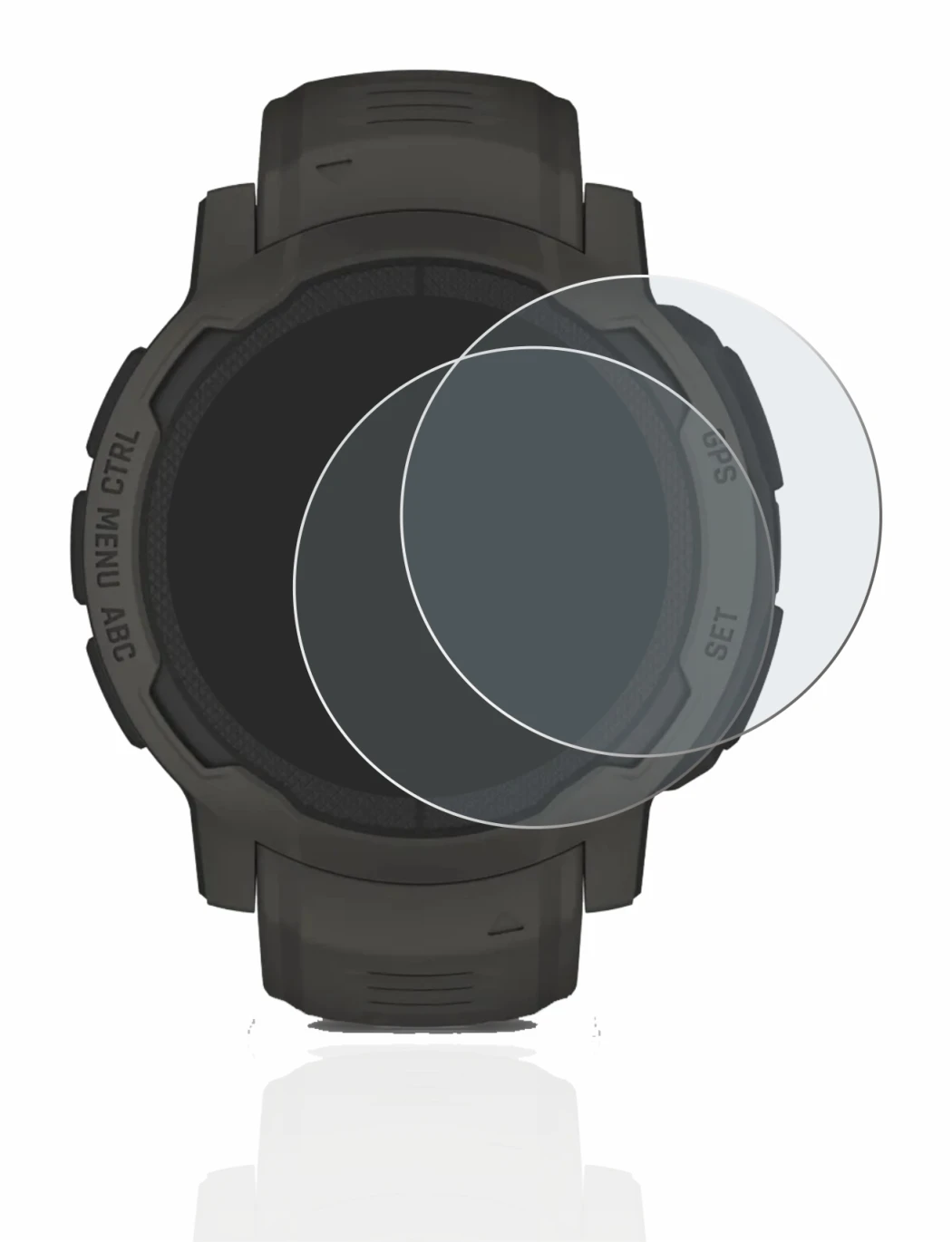 Image of the device Garmin Instinct 2 Solar with a wide variety of screen protectors.