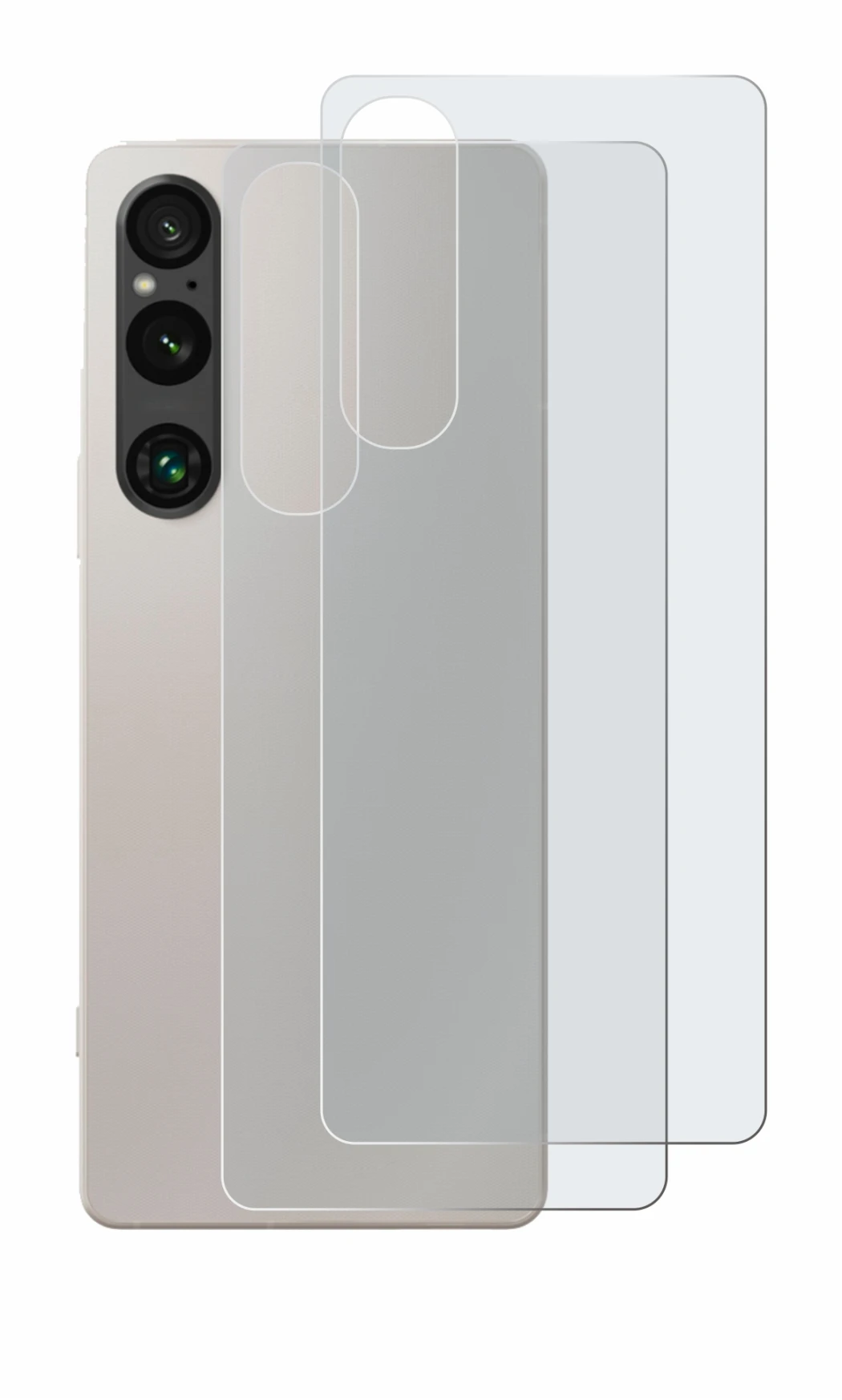 Image of the device Sony Xperia 1 V (Back) with a wide variety of screen protectors.