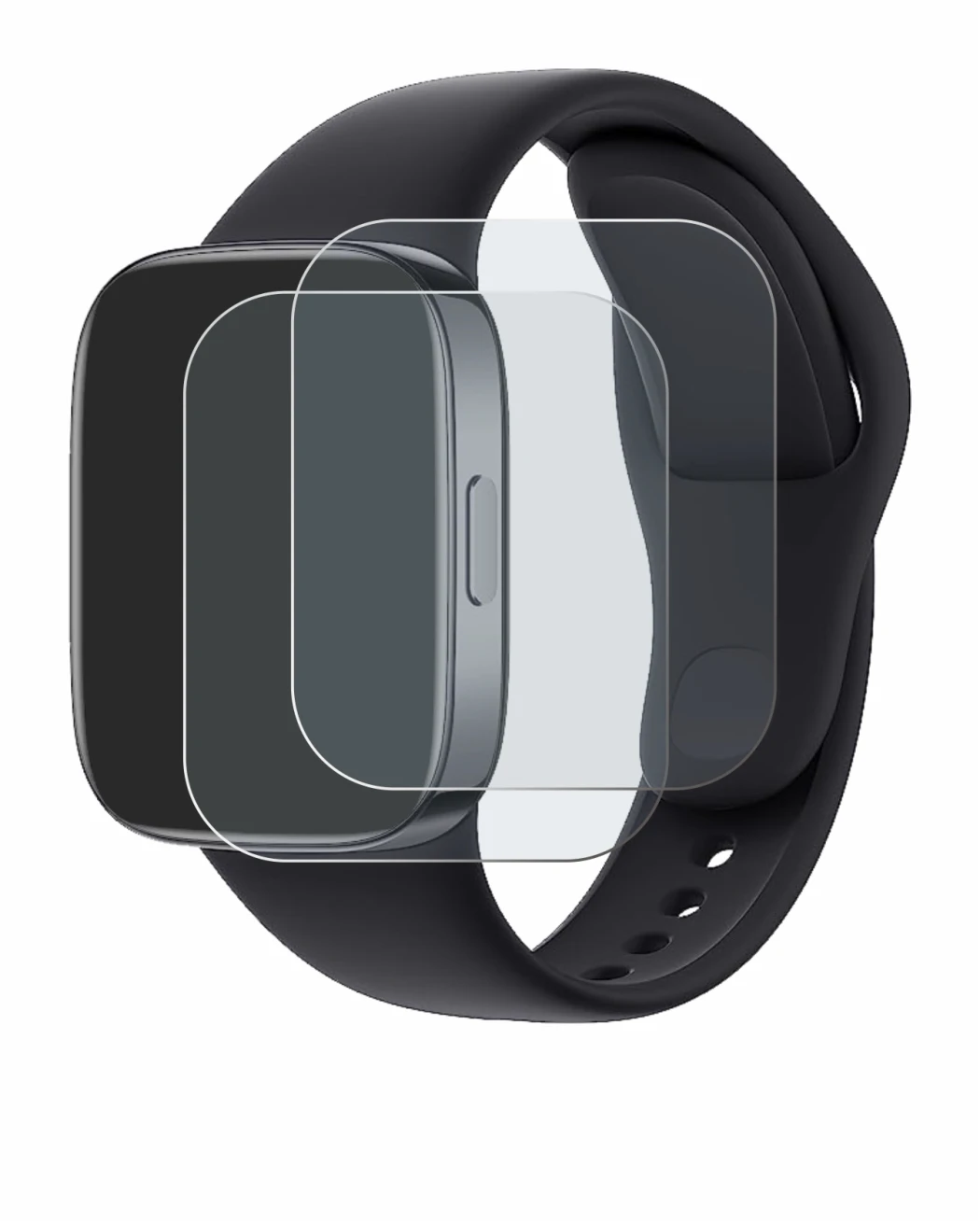 Image of the device Xiaomi Redmi Watch 3 with a wide variety of screen protectors.