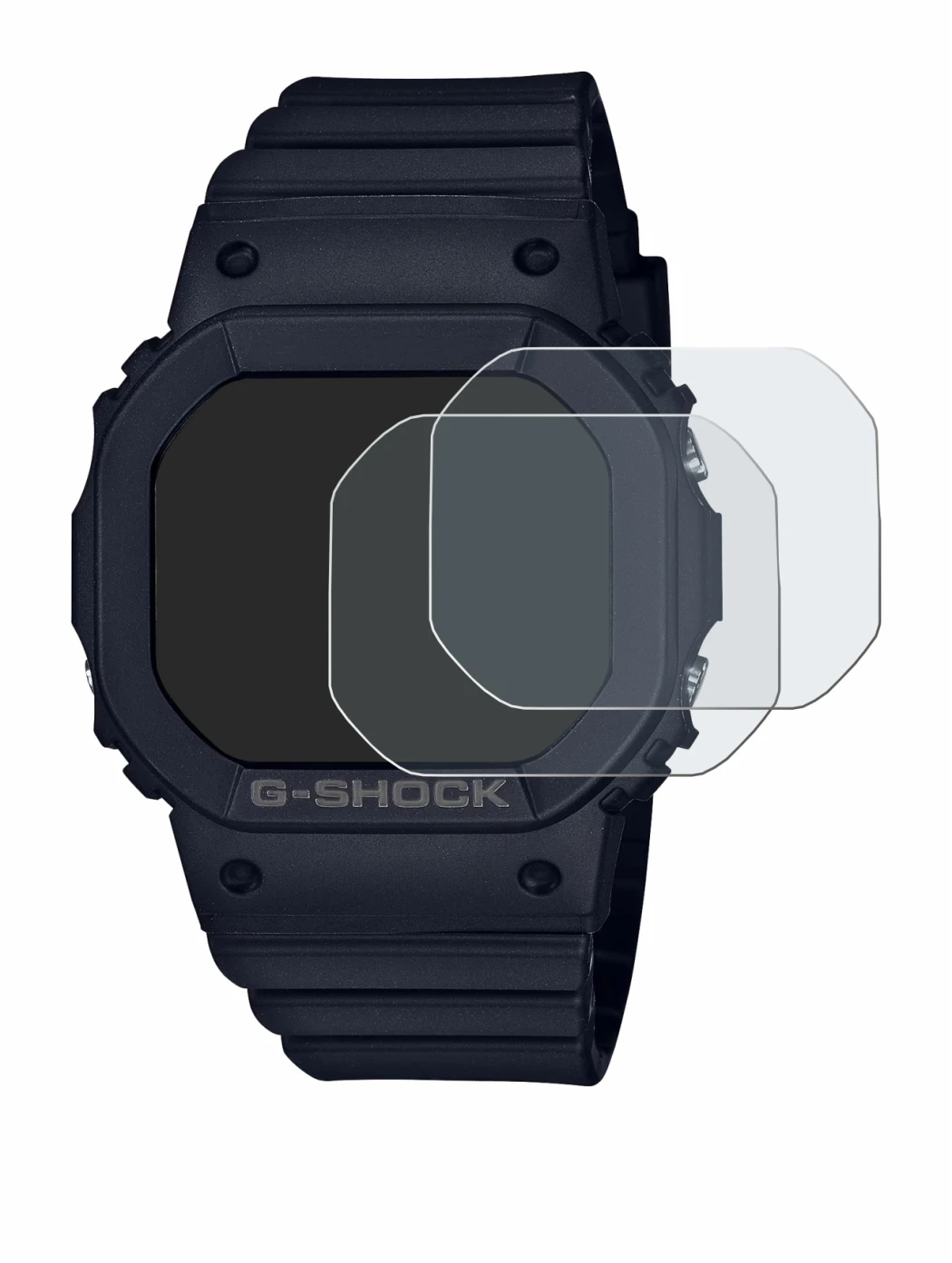 Image of the device Casio G-Shock GMD-S5600 with a wide variety of screen protectors.