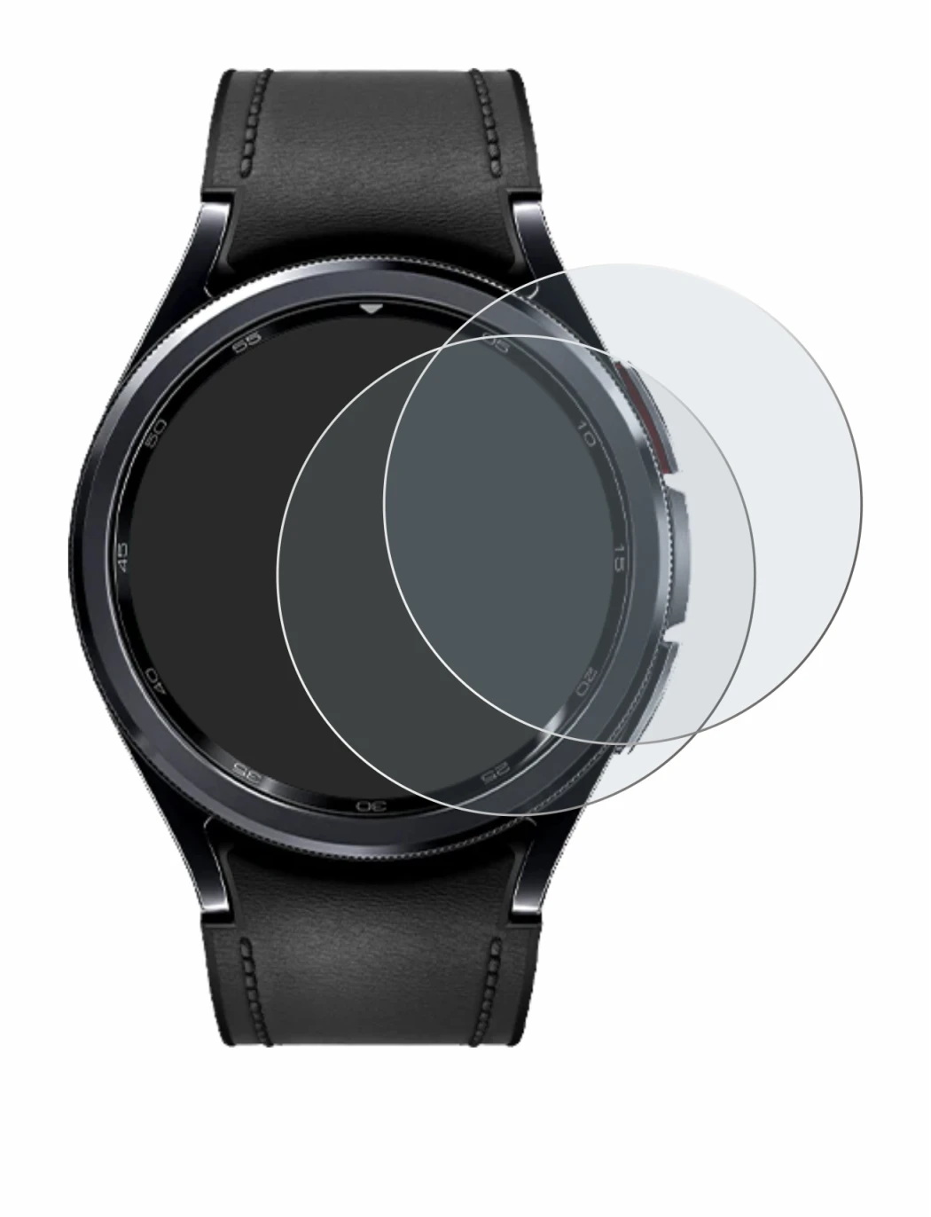 Image of the device Samsung Galaxy Watch 6 Classic (47 mm) with a wide variety of screen protectors.