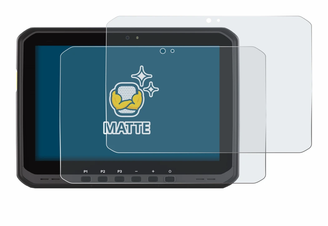 Image of the device Zebra ET60 with a wide variety of screen protectors.