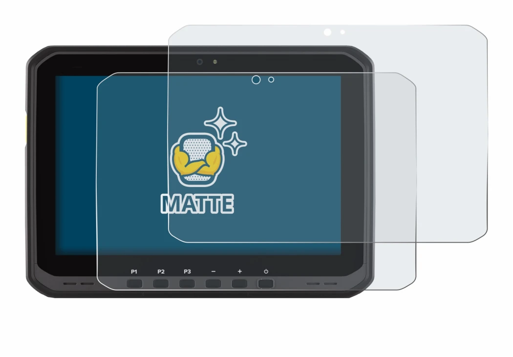 Image of the device Zebra ET65 with a wide variety of screen protectors.