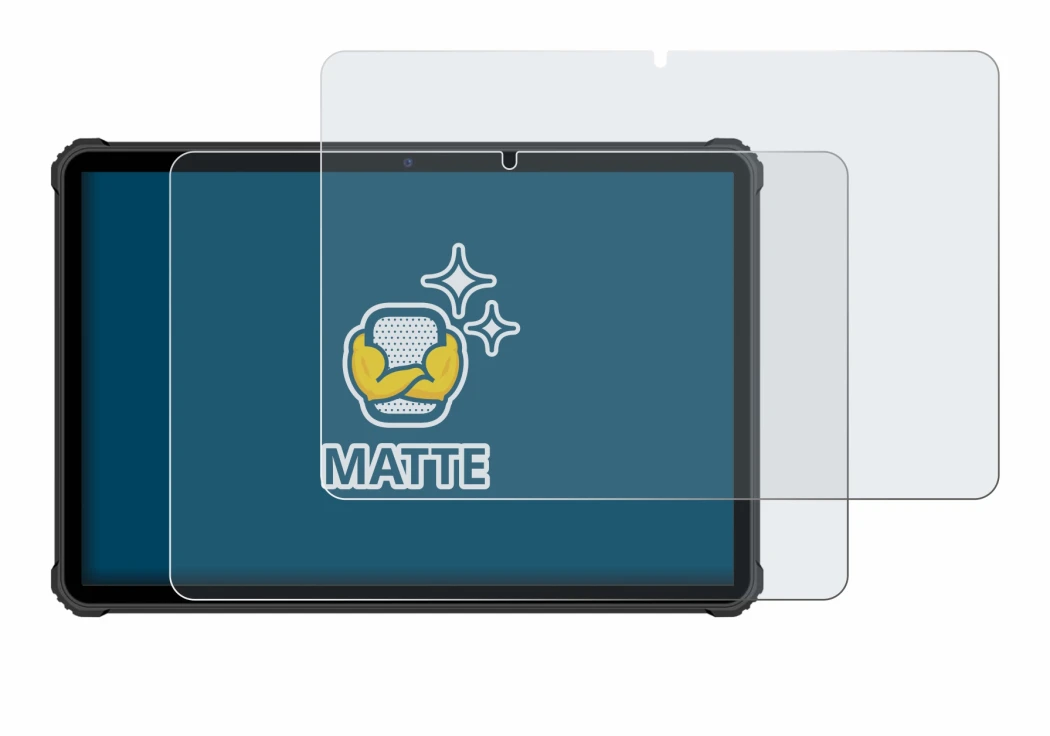 Image of the device Oukitel RT5 with a wide variety of screen protectors.