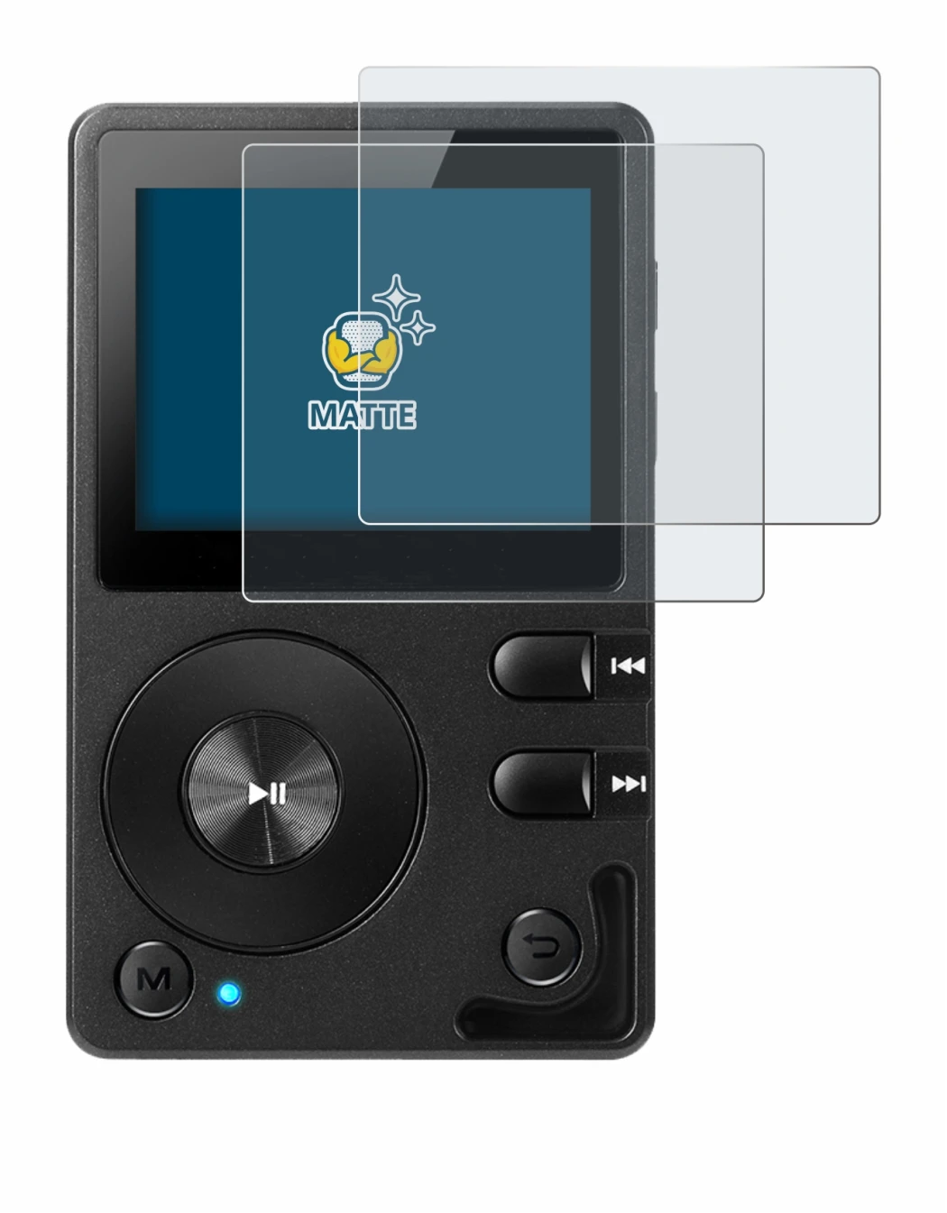 Image of the device Hifi Walker H2 with a wide variety of screen protectors.