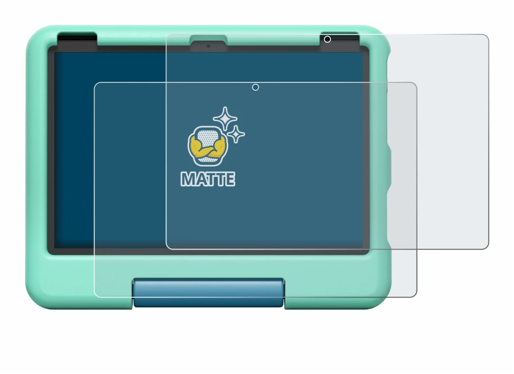 Image of the device Amazon Fire HD 10 Kids 2023 with a wide variety of screen protectors.