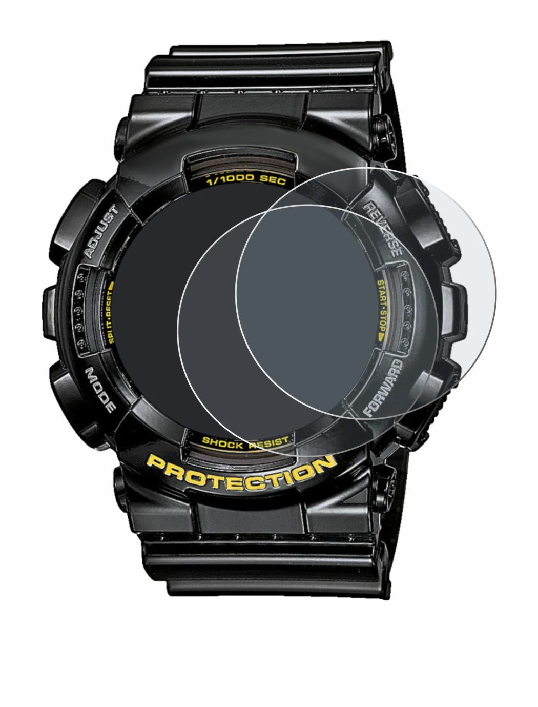 Image of the device Casio G-Shock GA-110GB-1A with a wide variety of screen protectors.