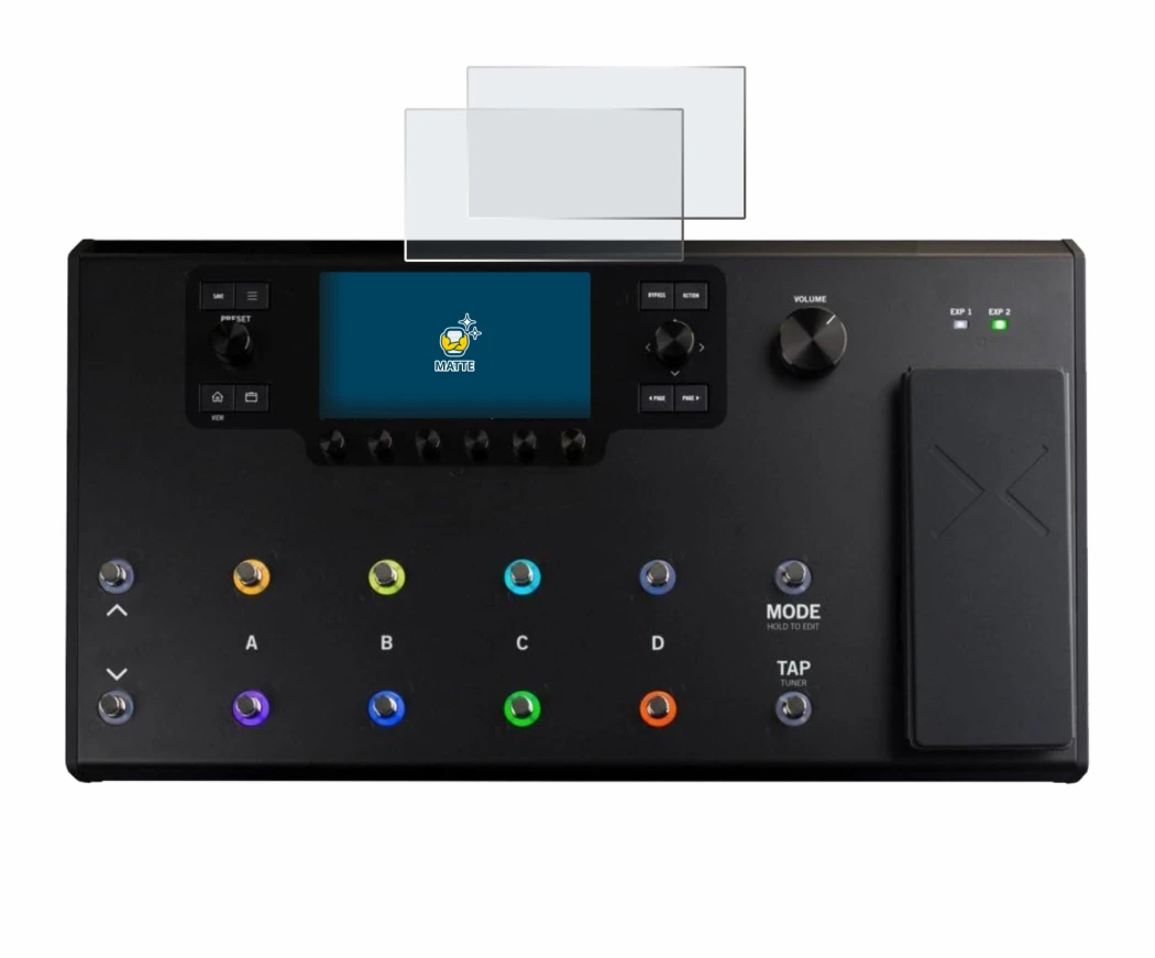 Image of the device Line 6 Helix LT with a wide variety of screen protectors.