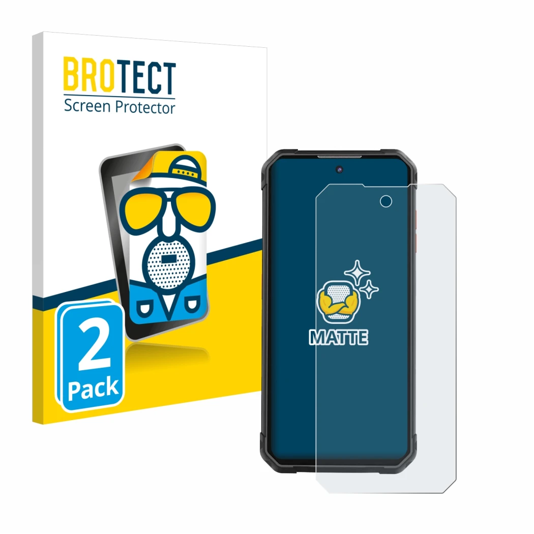 Front side of a product packaging with the brand logo BROTECT. Next to it is the device iiiF150 B2 Pro shown with the correspo